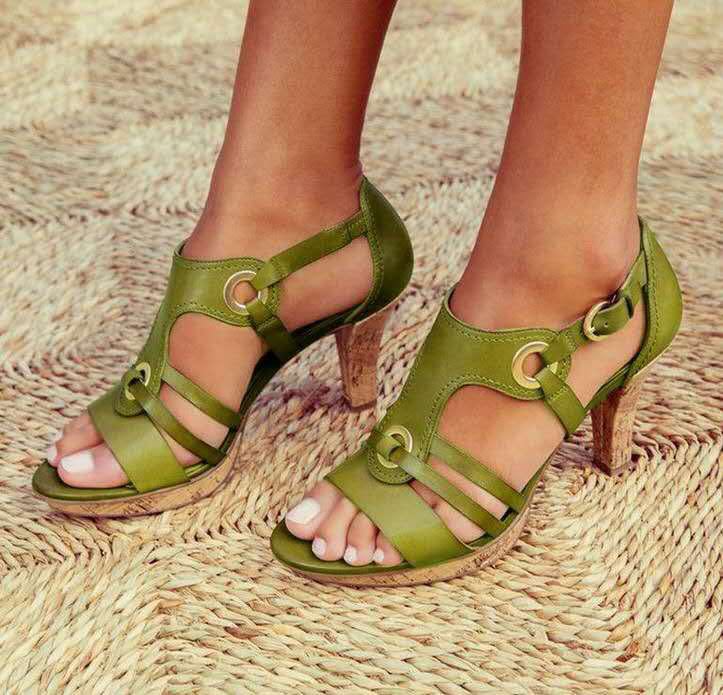 Sandals European And American Chunky Heels Sandals Fish Mouth Women's Shoes