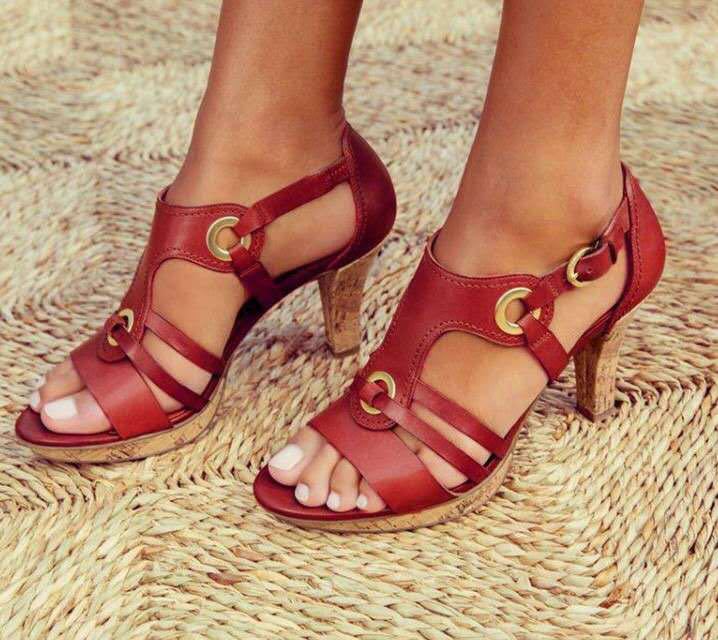 Sandals European And American Chunky Heels Sandals Fish Mouth Women's Shoes