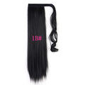 Extensión de cola de caballo larga, recta y envolvente con clip, resistente al calor, sintética, pelo falso