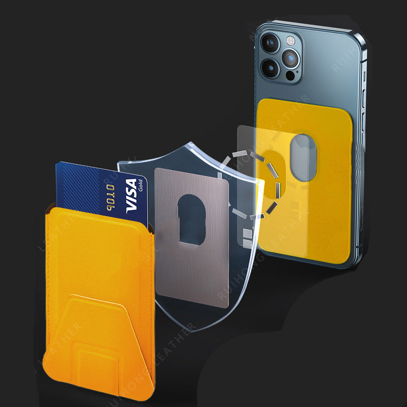 Soporte para teléfono móvil, tarjetero, tarjetero plegable, adhesivo para tarjetas, tarjetero magnético multifuncional.