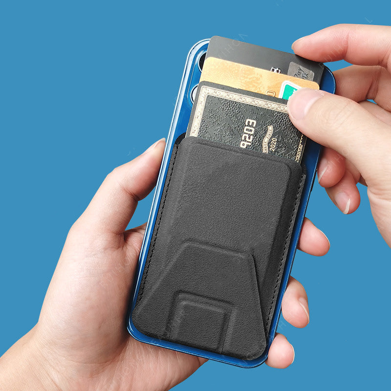Soporte para teléfono móvil, tarjetero, tarjetero plegable, adhesivo para tarjetas, tarjetero magnético multifuncional.