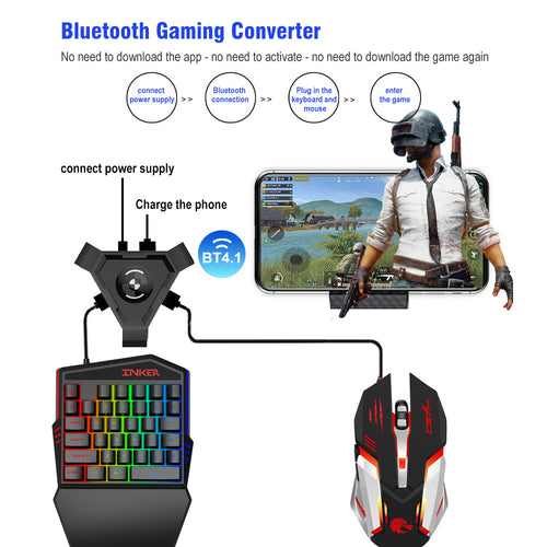 Teclado para juegos de una mano, compacto y colorido