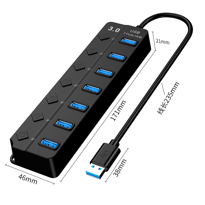 Concentrador USB 3.0 de alta velocidad de 7 puertos