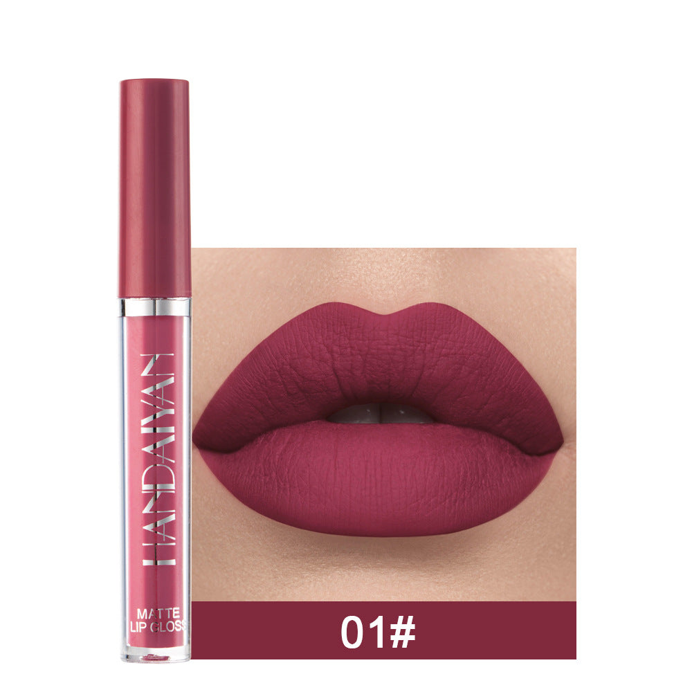 Brillo labial mate antiadherente, lápiz labial líquido mate que no se decolora