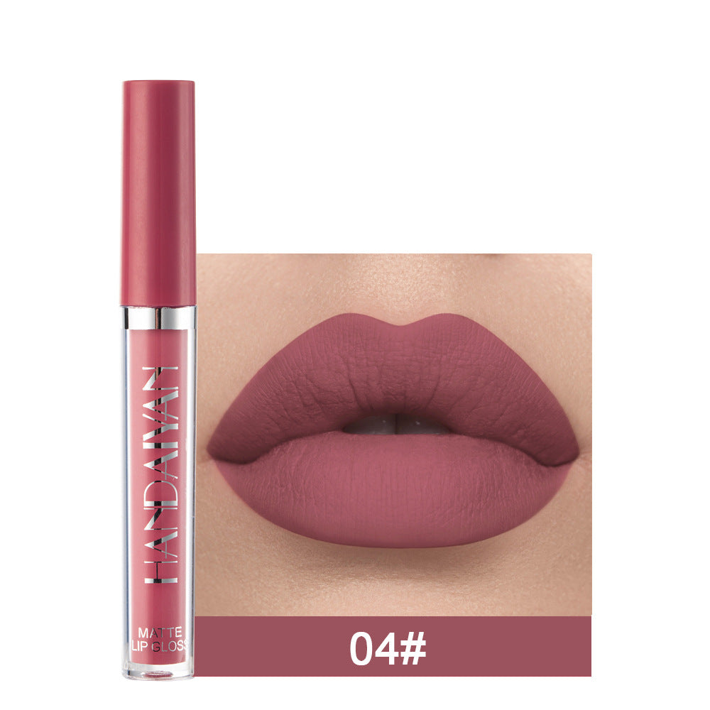 Brillo labial mate antiadherente, lápiz labial líquido mate que no se decolora