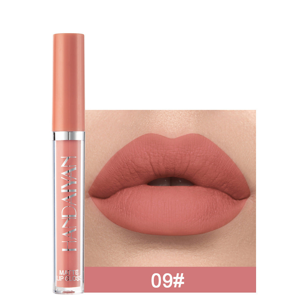 Brillo labial mate antiadherente, lápiz labial líquido mate que no se decolora