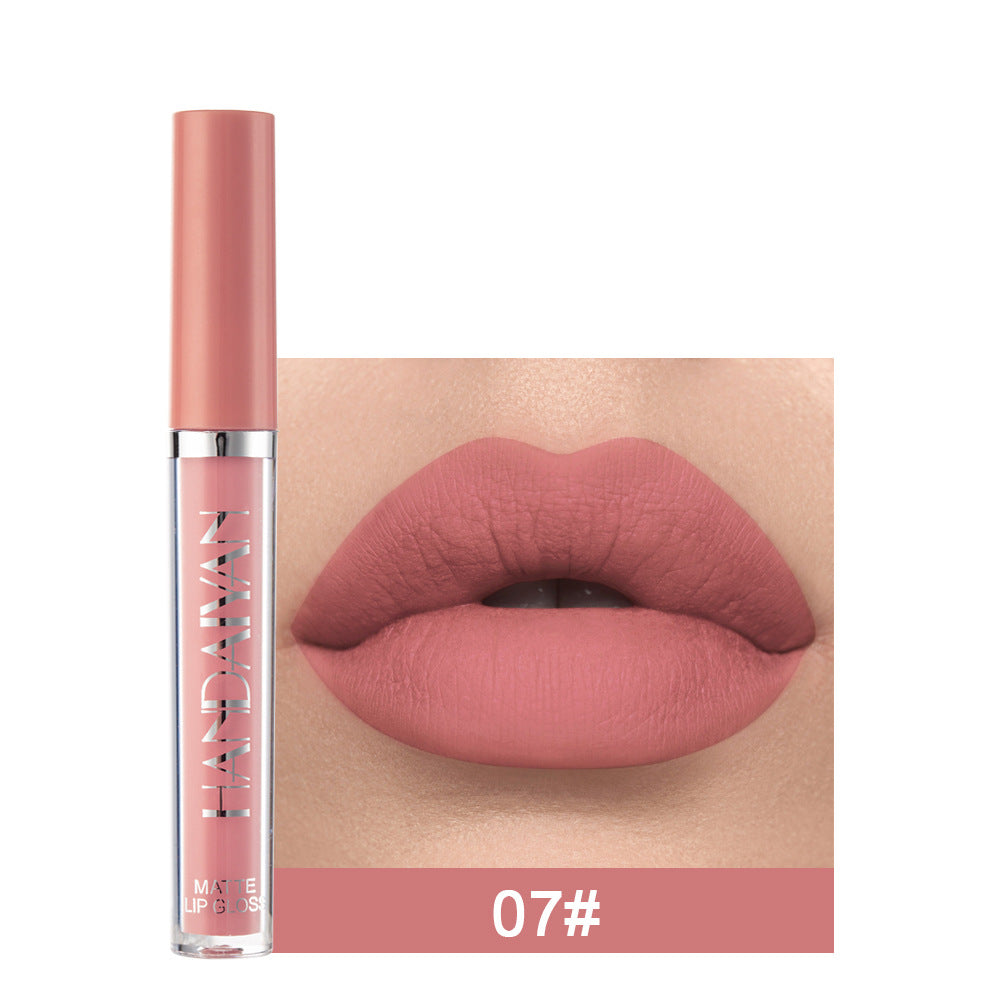 Brillo labial mate antiadherente, lápiz labial líquido mate que no se decolora