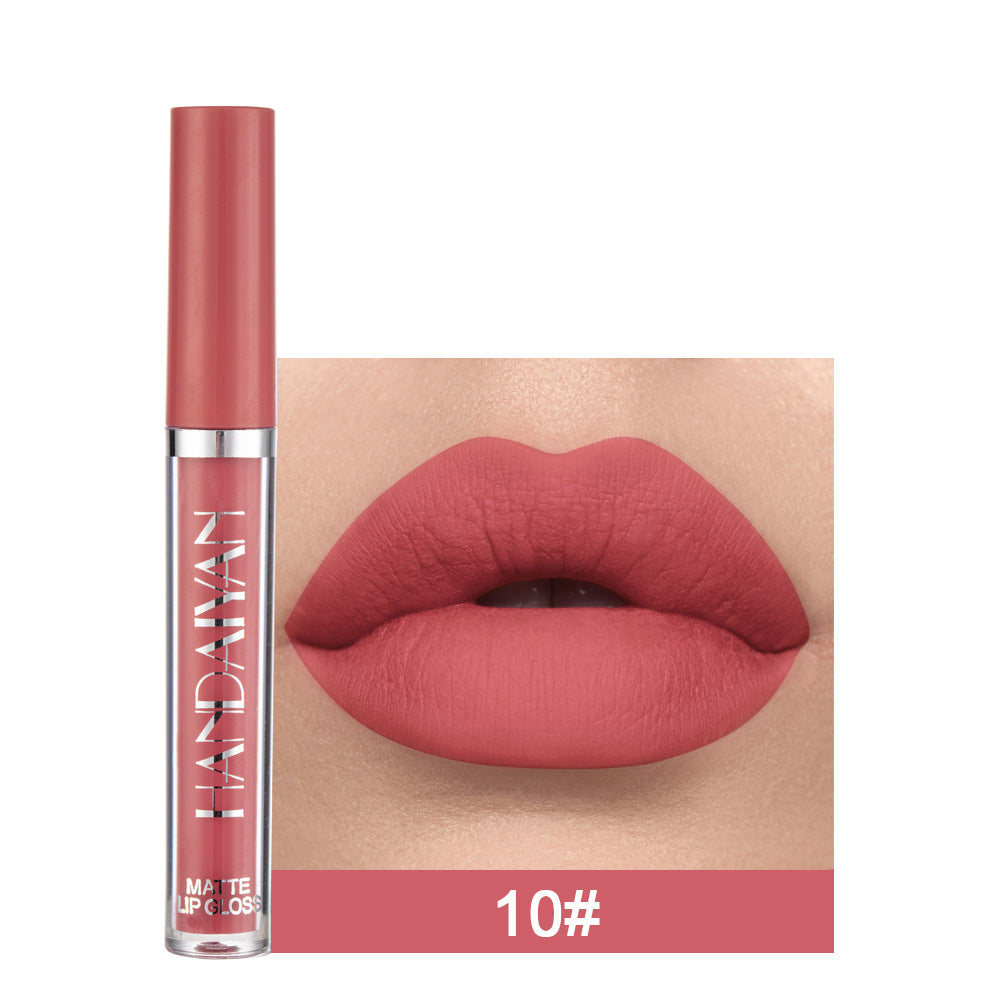 Brillo labial mate antiadherente, lápiz labial líquido mate que no se decolora