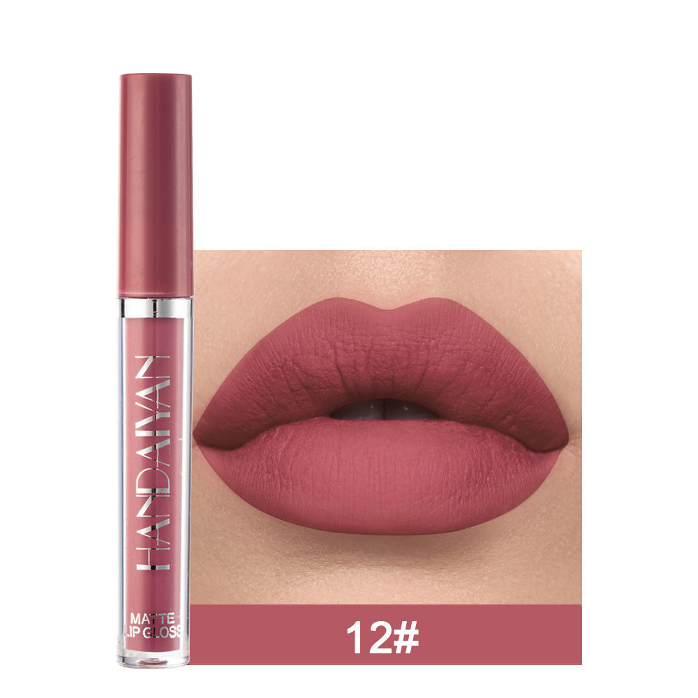 Brillo labial mate antiadherente, lápiz labial líquido mate que no se decolora