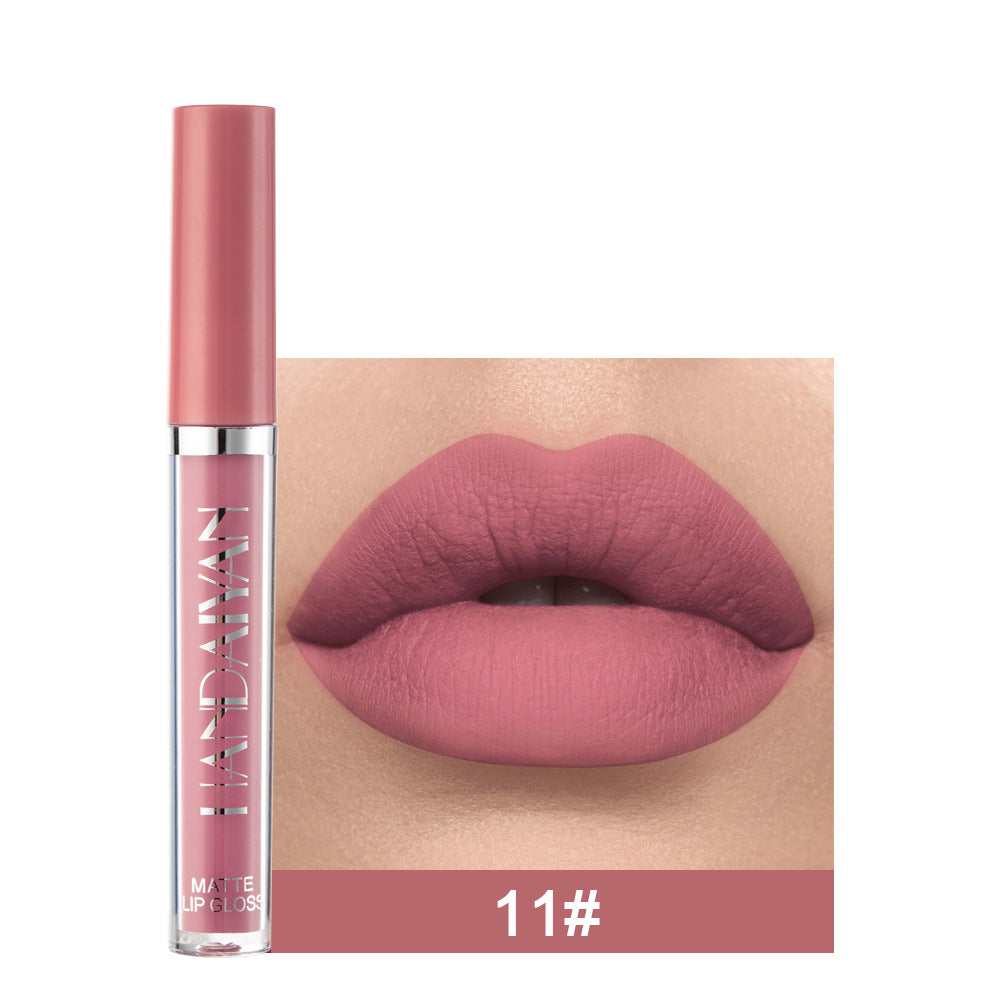 Brillo labial mate antiadherente, lápiz labial líquido mate que no se decolora