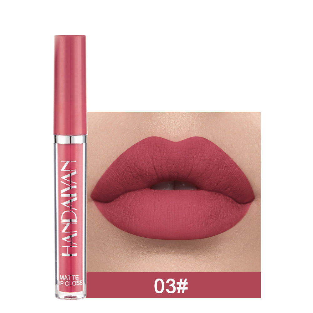 Brillo labial mate antiadherente, lápiz labial líquido mate que no se decolora