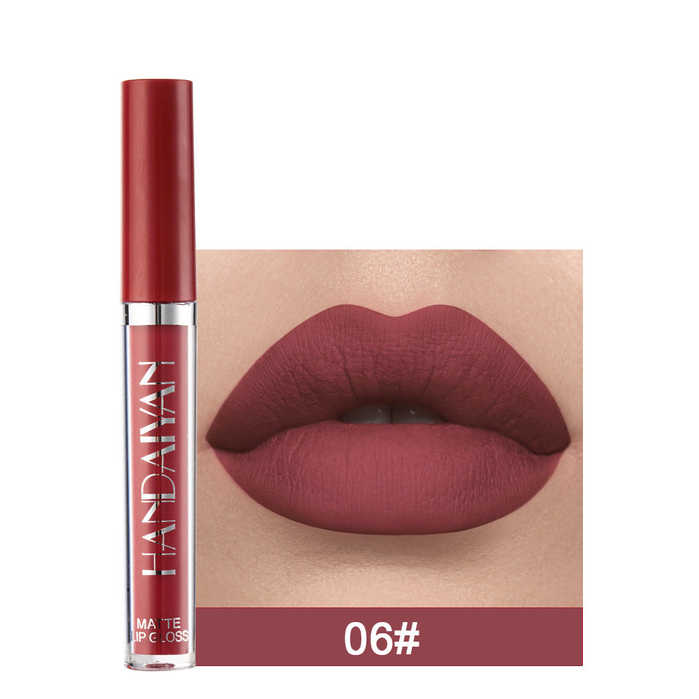 Brillo labial mate antiadherente, lápiz labial líquido mate que no se decolora