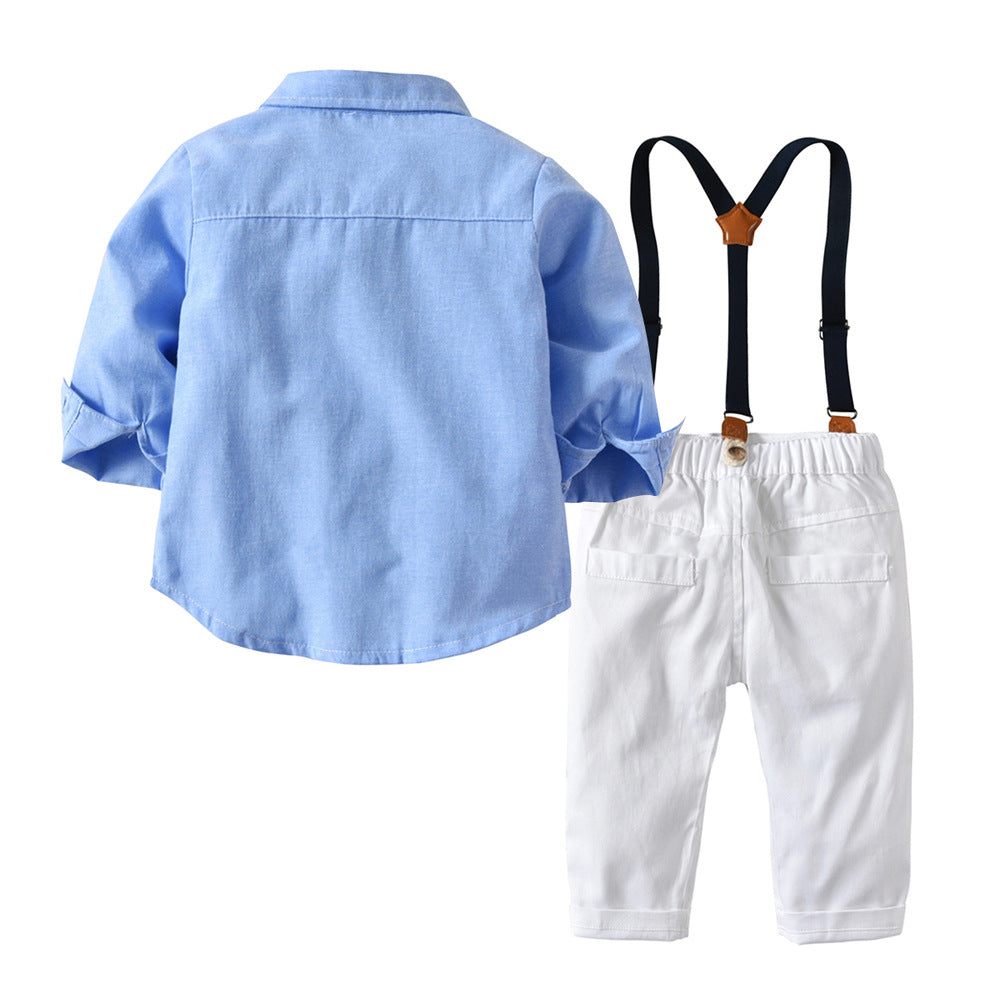Traje de caballero con pechera y manga larga para niño con pajarita