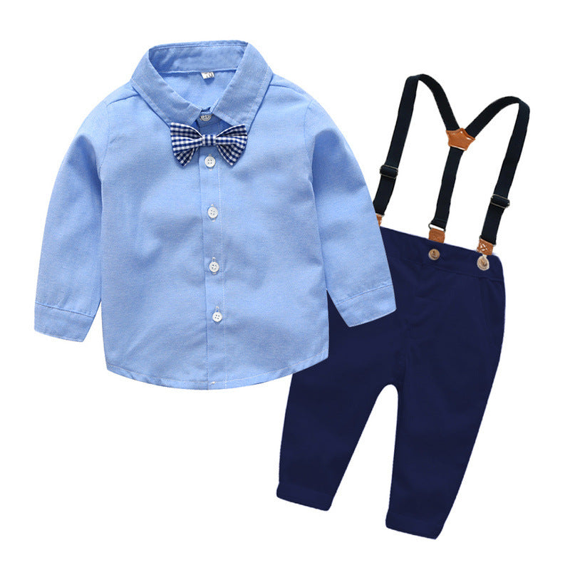 Traje de caballero con pechera y manga larga para niño con pajarita