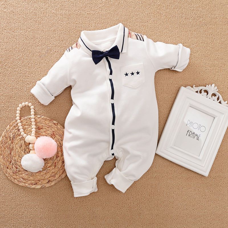 Ropa de bebé para caballero, ropa de bebé de manga larga, mameluco de caballero