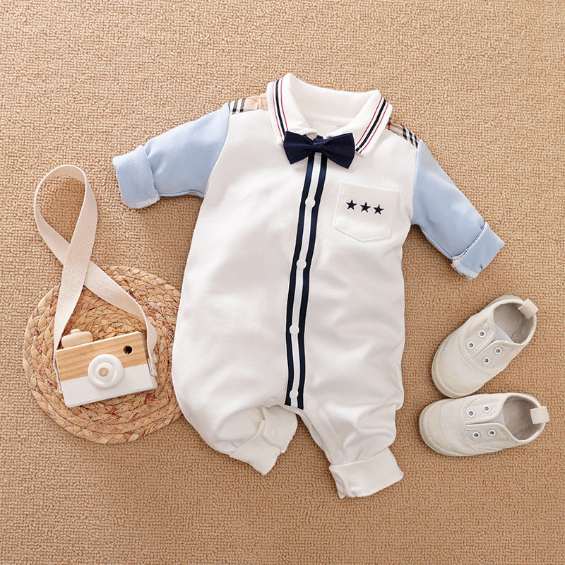 Ropa de bebé para caballero, ropa de bebé de manga larga, mameluco de caballero