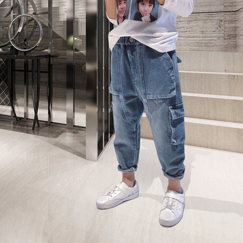 Pantalones bombachos holgados para niños grandes, monos acolchados de polar para niños grandes