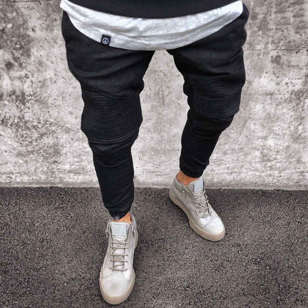 Vaqueros biker elásticos y rotos para hombre 