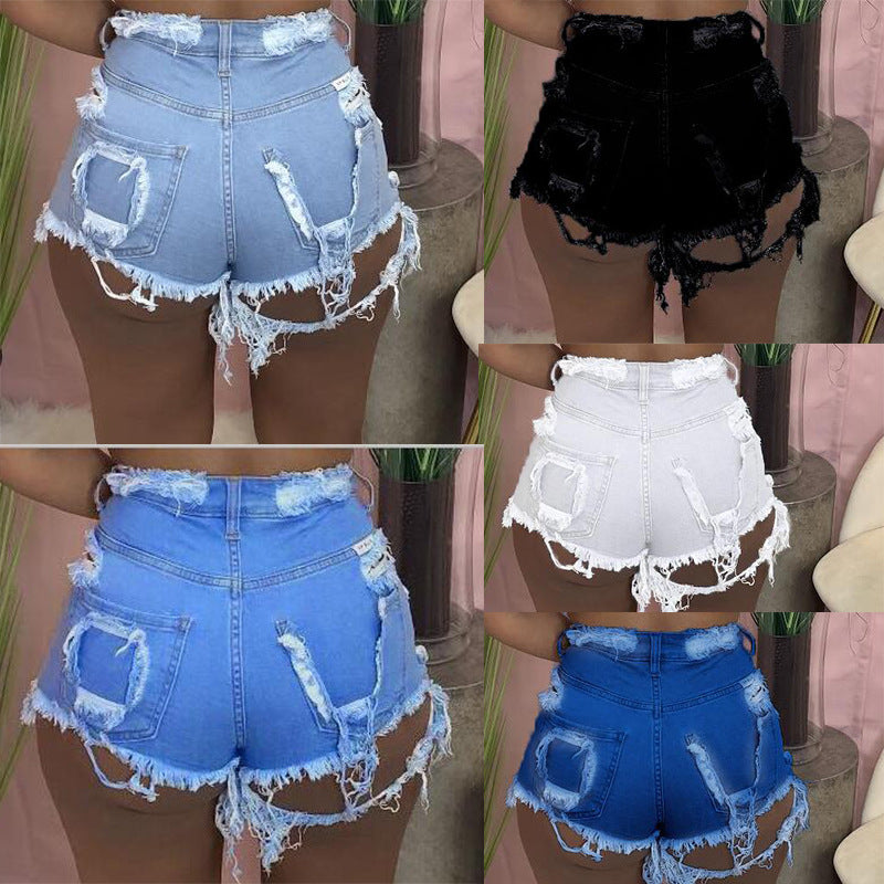 Fashion Simple Ladies Ripped Jeans