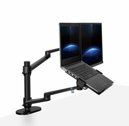 Soporte ergonómico multifunción de aluminio para ordenador portátil, monitor, escritorio, movimiento completo, con barra de columna.