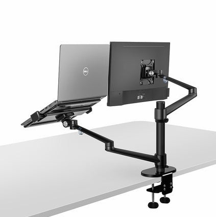 Soporte ergonómico multifunción de aluminio para ordenador portátil, monitor, escritorio, movimiento completo, con barra de columna.