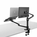 Soporte ergonómico multifunción de aluminio para ordenador portátil, monitor, escritorio, movimiento completo, con barra de columna.