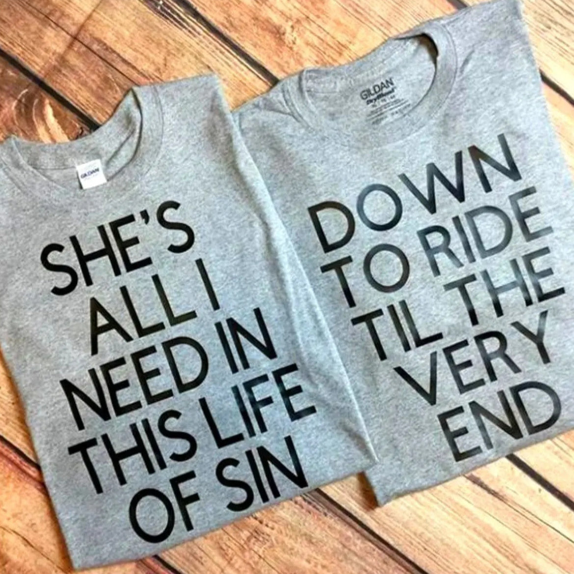 Stylish English Letter Crew Neck Short-Sleeve Couple T-Shirts