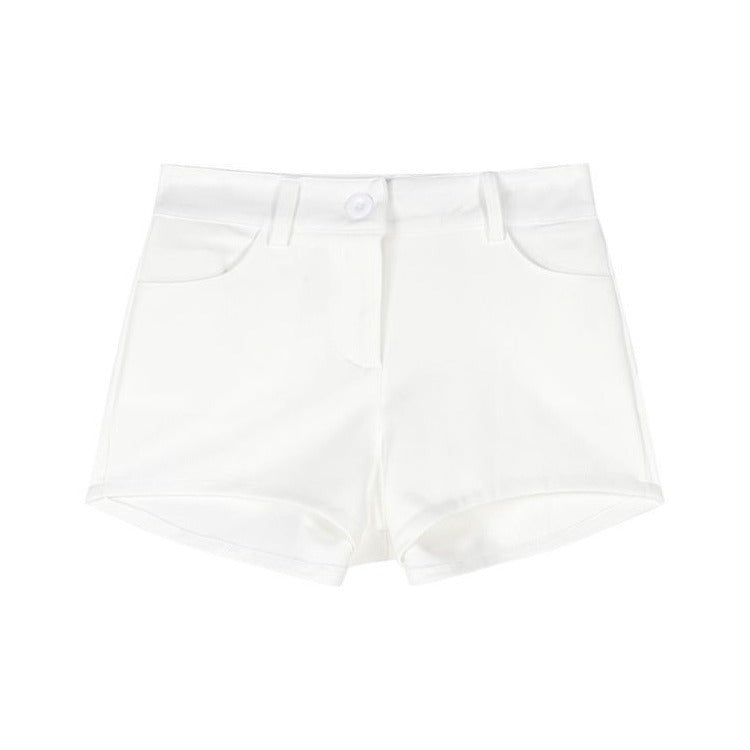 Womens White Tight Casual Ultra-Short Shorts