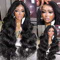 Peluca de encaje frontal para mujer, longitud media, ondas grandes, cabello largo y rizado