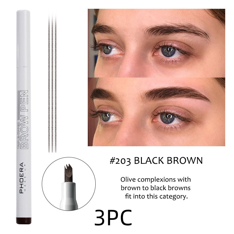 New Long Lasting Ultra-Fine Four-Comb Eyebrow Pencil
