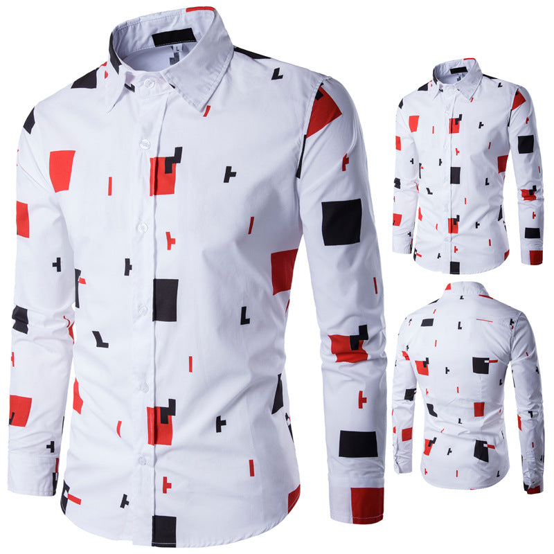 Camisa casual de manga larga para hombre