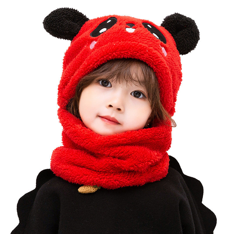 Gorro de invierno para niños y niñas, de una pieza, con protección para las orejas y cabeza de panda.