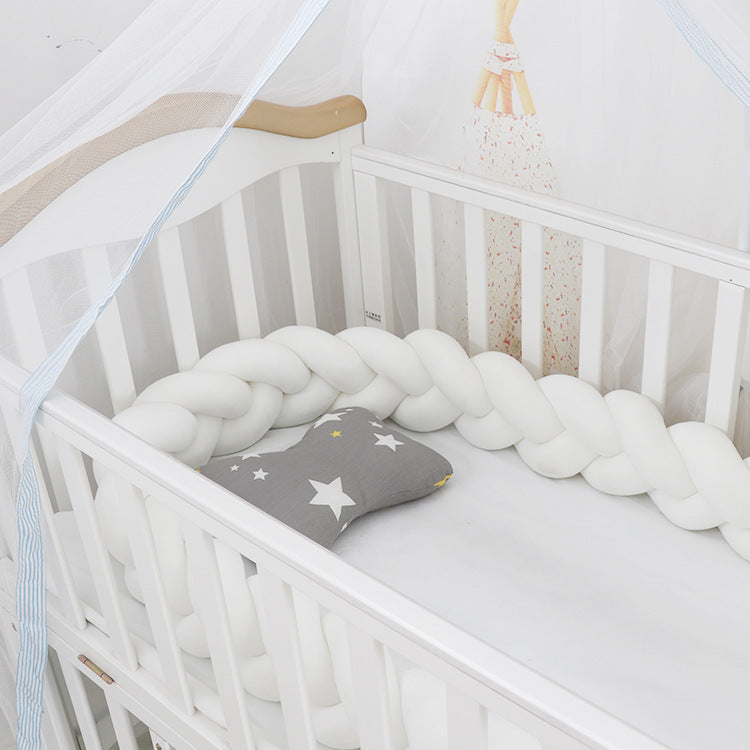 Protector de cuna para bebé, cojín con nudo trenzado, protector de cuna para bebé, decoración de habitación