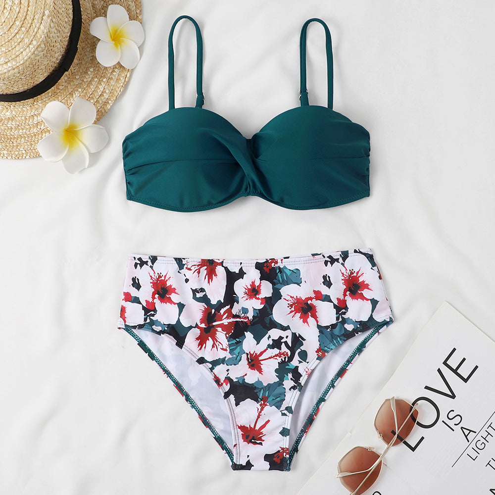 Gradient Surfing Split Bikini Swimsuit