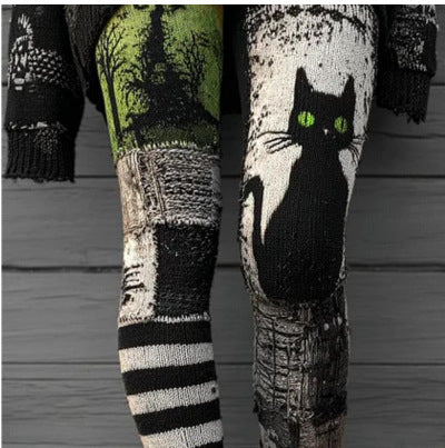 Fashion Pattern Elastic Leggings Trendy Women