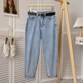 Straight-leg Cropped Slimming Carrot-shaped Dad Jeans For Petite Frames