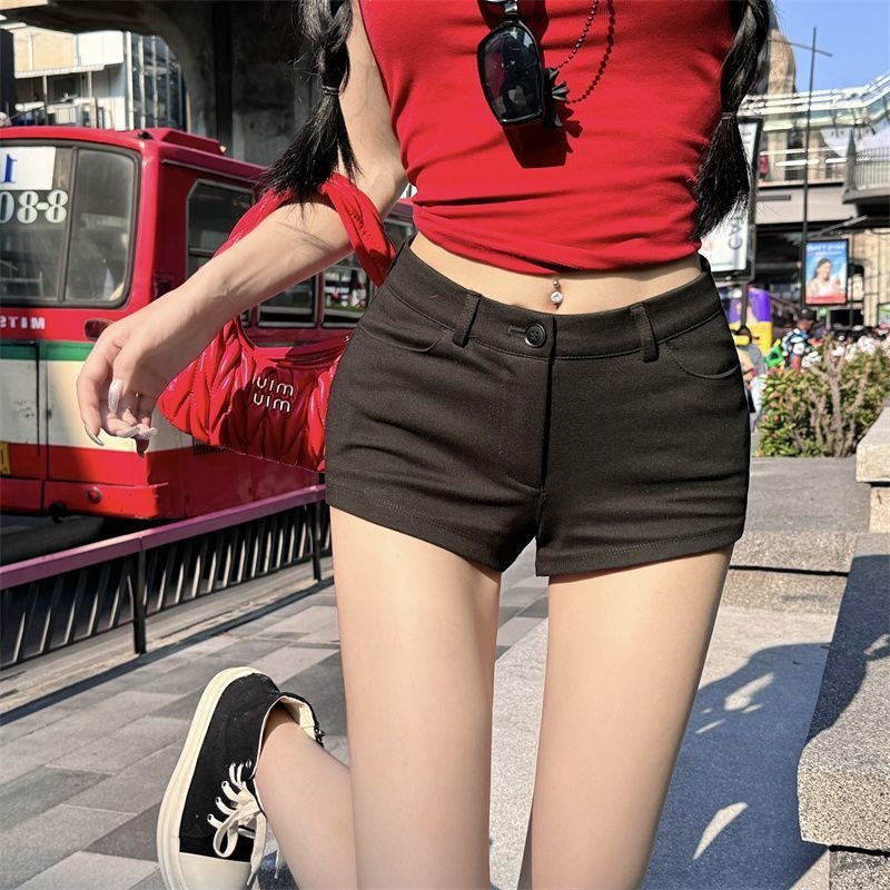 Womens White Tight Casual Ultra-Short Shorts