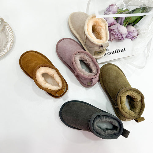 Botas de nieve de piel para niños