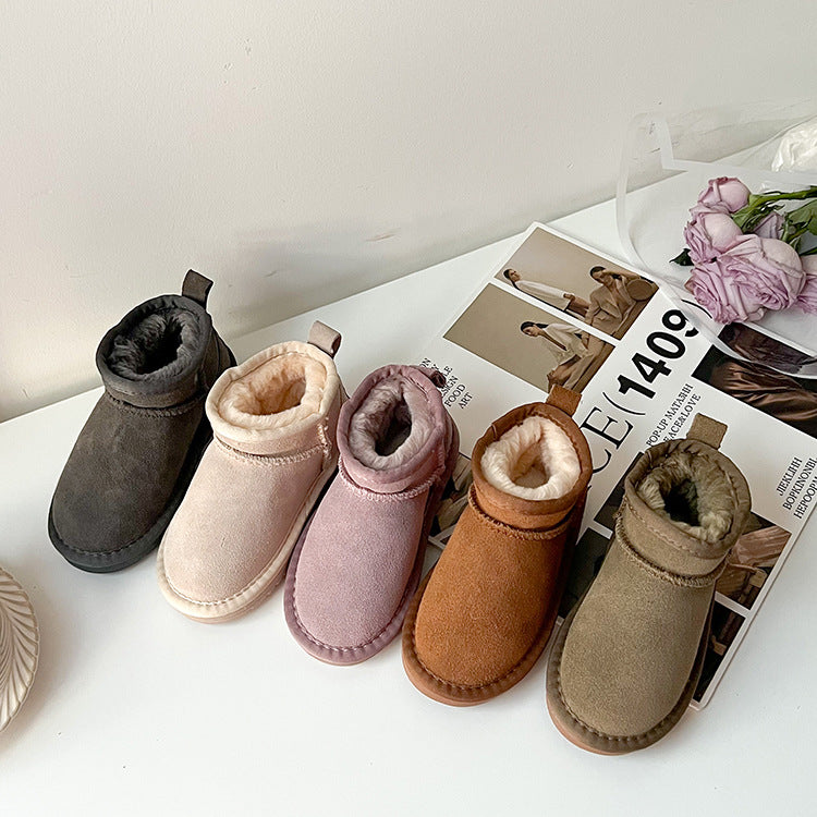 Botas de nieve de piel para niños
