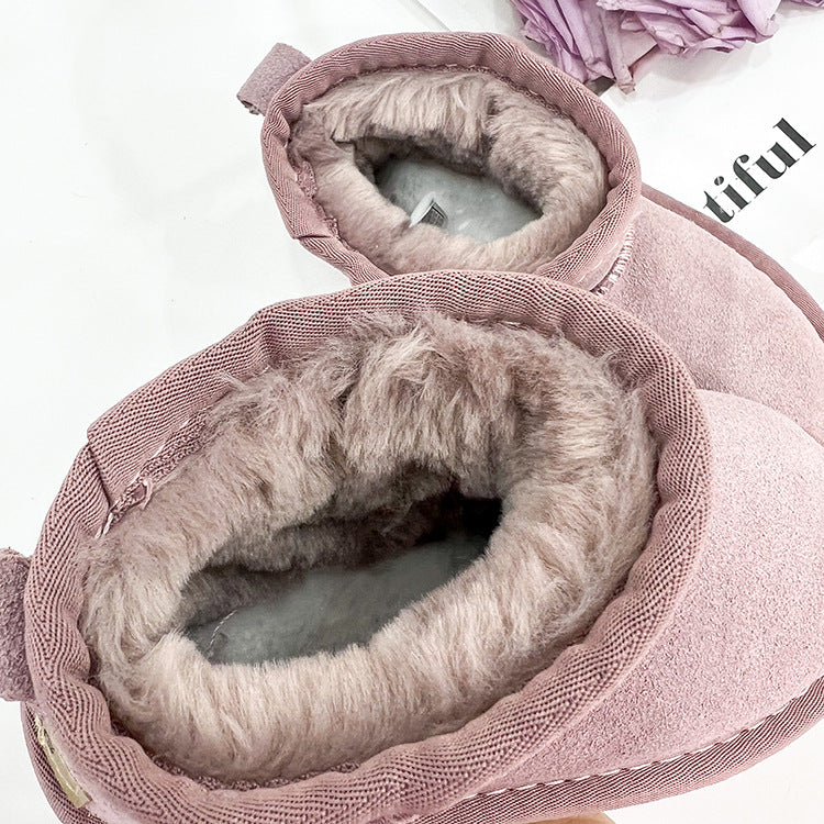 Botas de nieve de piel para niños