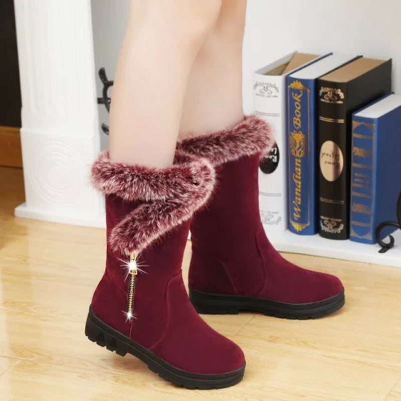 Botas de suela gruesa y piel afelpada
