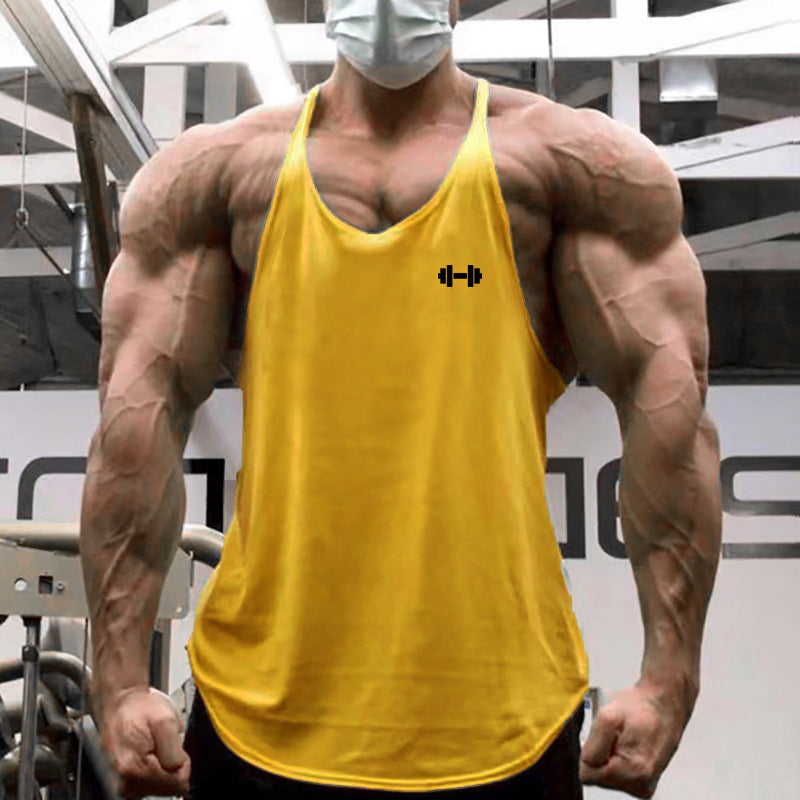 Camiseta de tirantes transpirable y holgada para hombre, ideal para entrenamientos y fitness en verano.