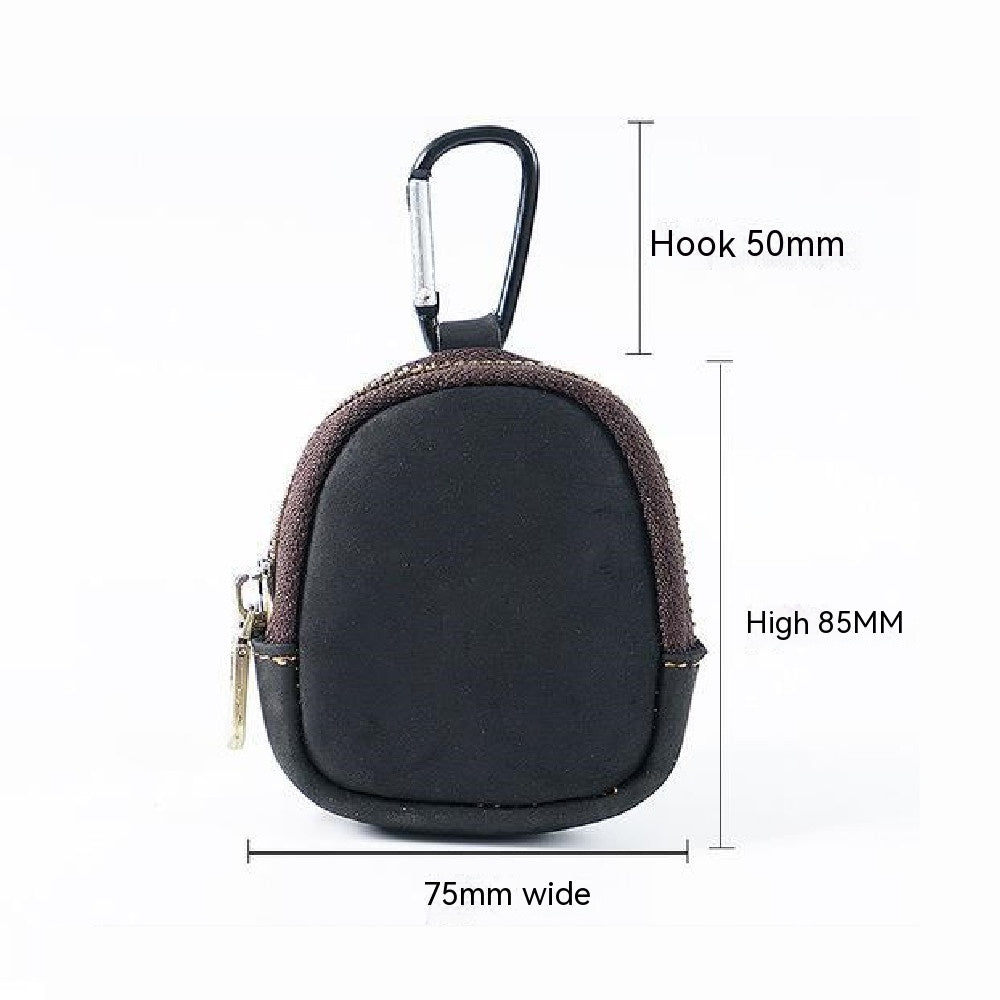 Cartera pequeña de piel de vaca con cremallera