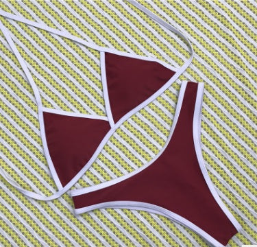 Sexy Plunge Bikini Set Women Push Up Two Piece Swimsuit Beach