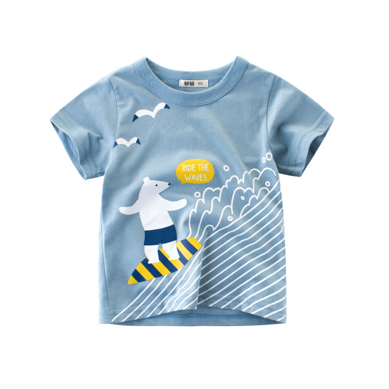 Camisetas de manga corta para niños, ropa de bebé, niños