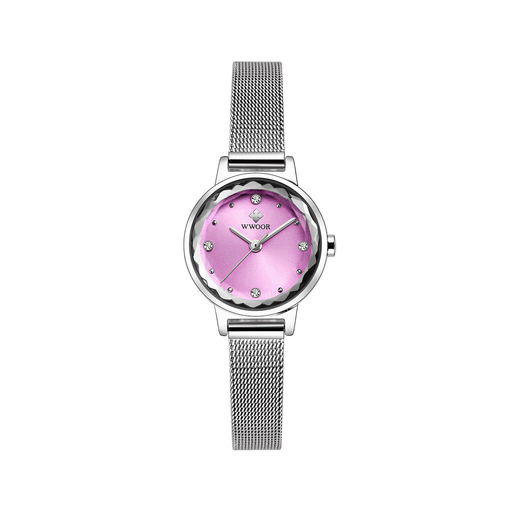 Reloj de cuarzo sencillo de moda para mujer con correa de malla