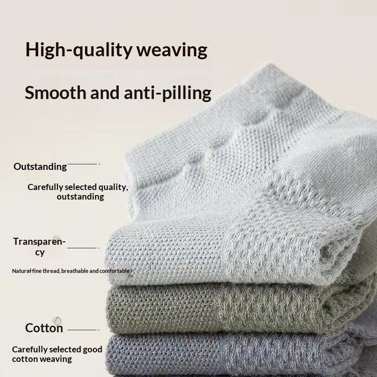 Thin Pure-cotton Deodorizing Mens Ankle Socks