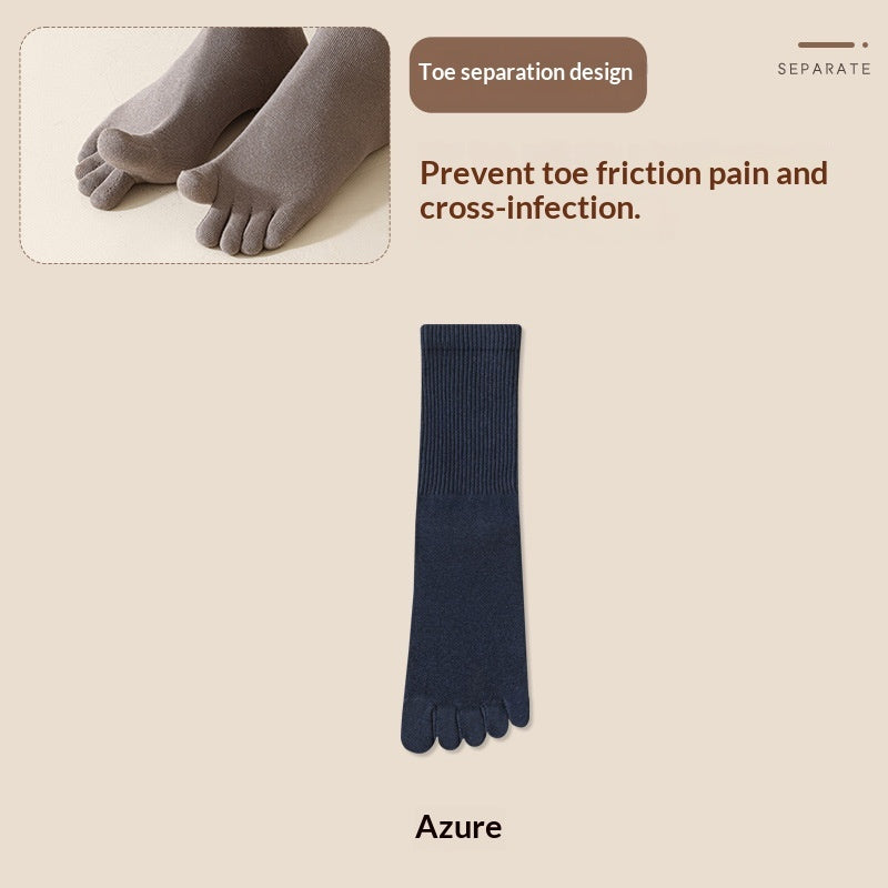 Mens Five-Toe Business Socks Pure Cotton Odor-Resistant