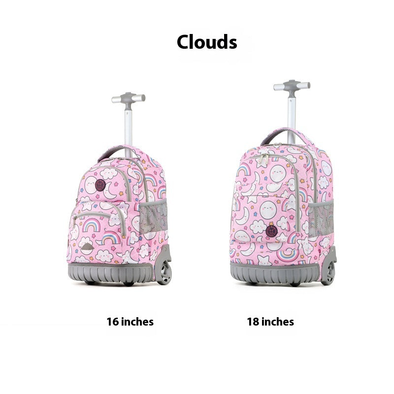Mochila escolar con ruedas para niños, estilo coreano