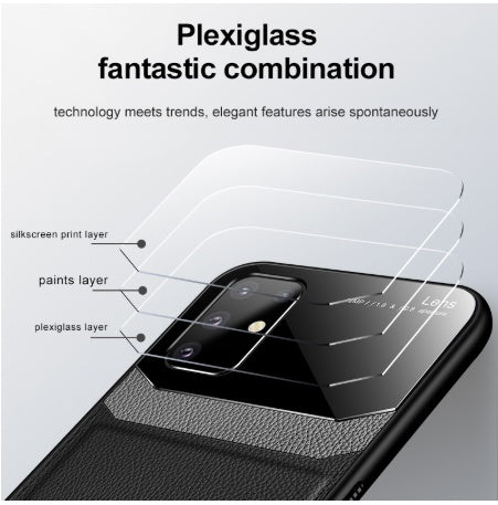 Funda de cuero y vidrio para Samsung S20, a prueba de golpes